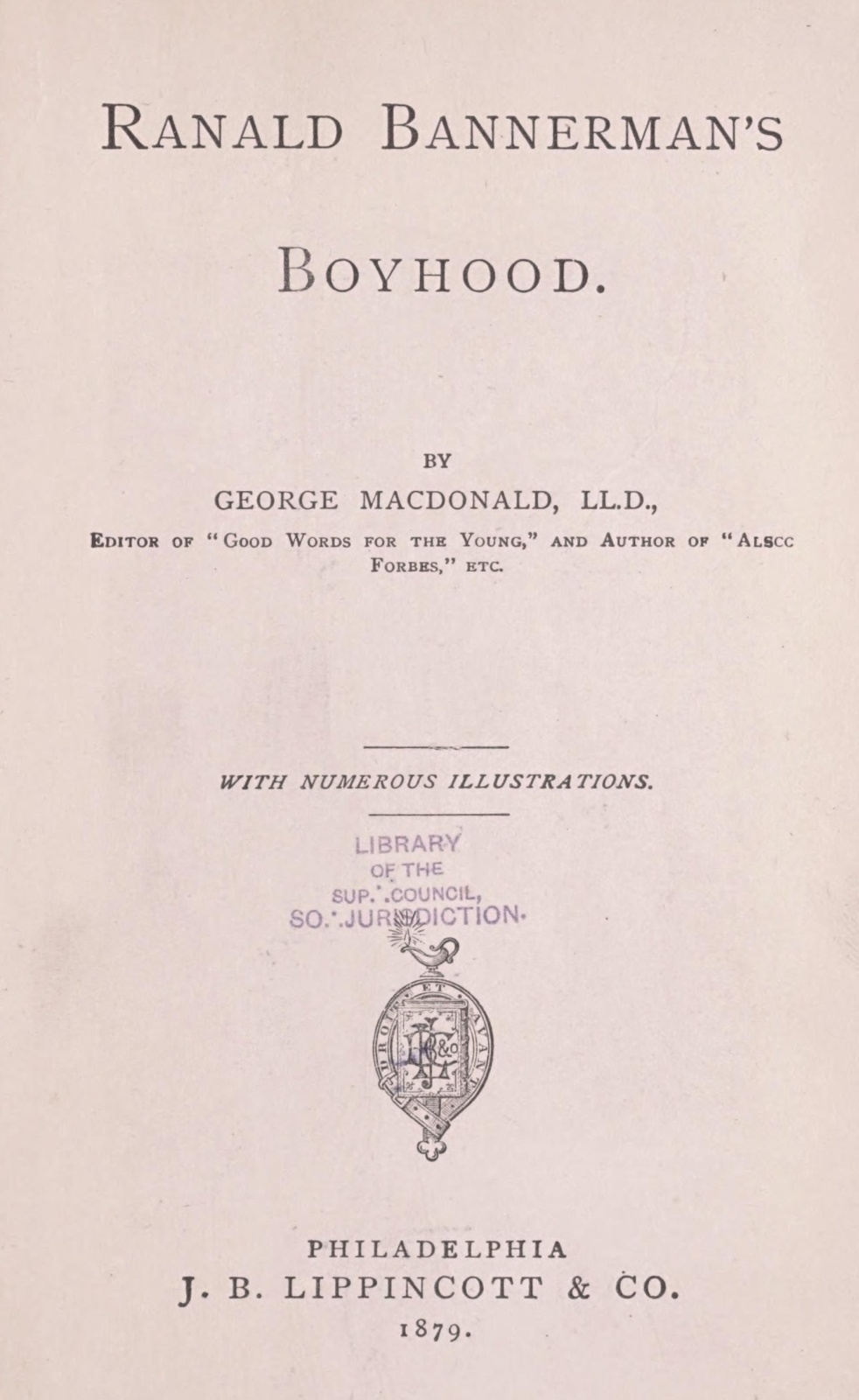 ranald bannerman’s boyhood title page
